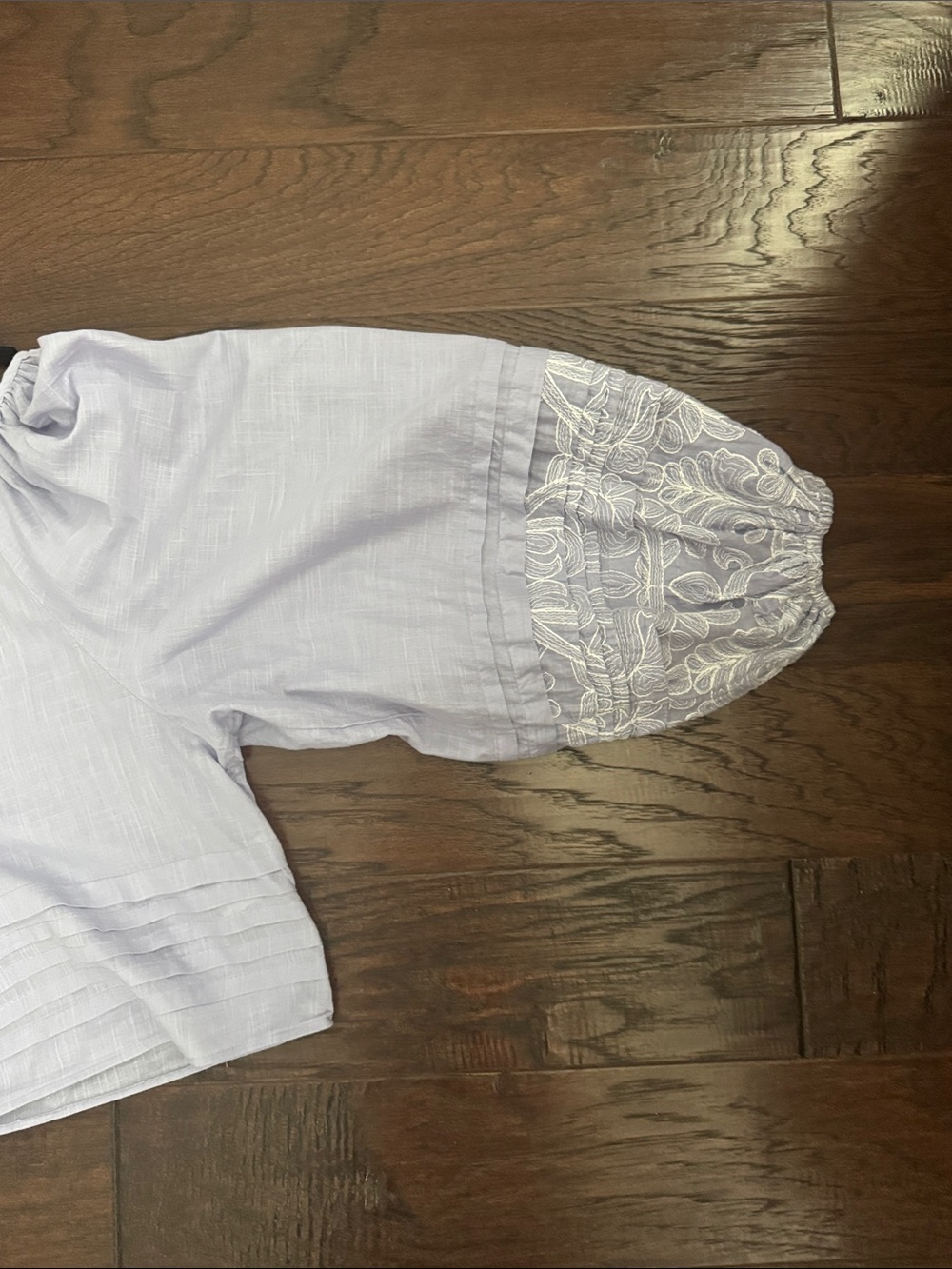 Anthropologie Blouse Lavender Large Cotton Embroidered Peasant Blouse - Picture 8 of 11